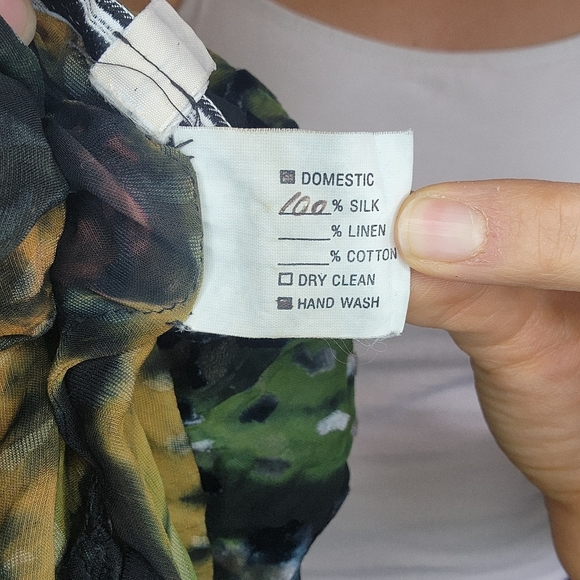 Vintage Mulitcolored Eclectic Art Silk Open Kimono Size Small - Picture 7 of 7